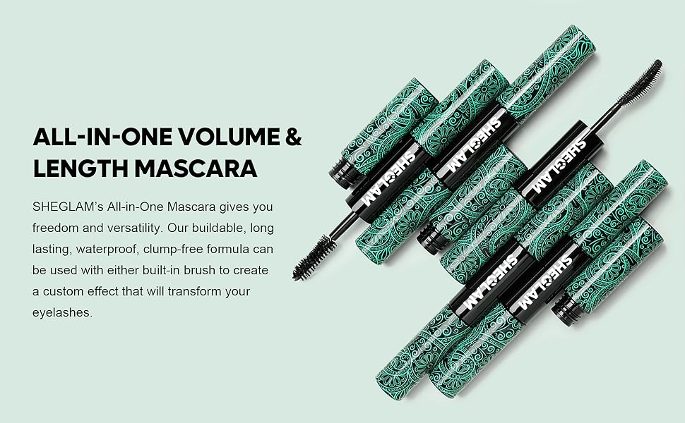 SHEGLAM 2 In 1 Black Volume and Length Waterproof Mascara