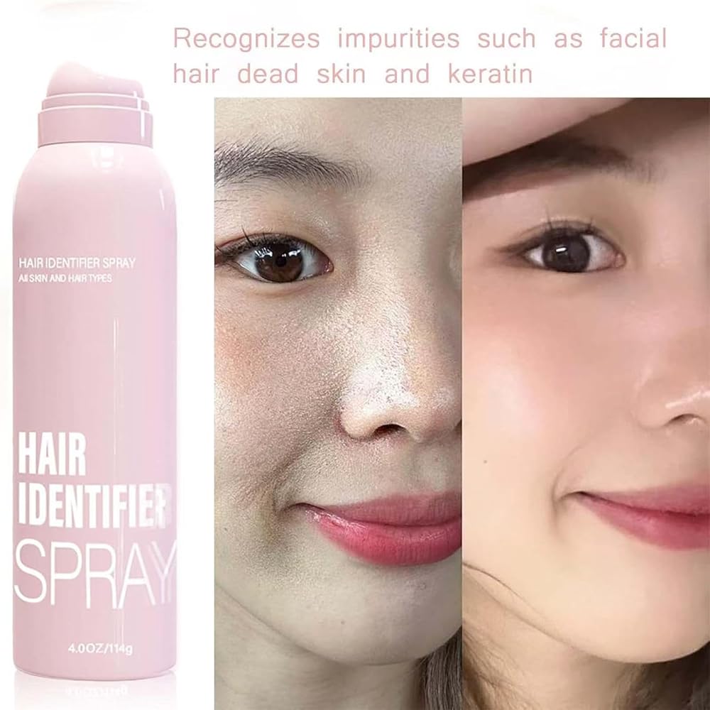 Hair Identifier Spray for Face Shaving, Moisturizing and Skin Care Dermaplaner Spray, Face Hair Identifier Spray, Skin Dermaplaning Spray for Face with four extra razor