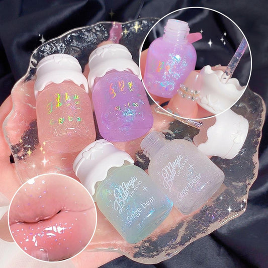 Gege Bear Cute Lip Plumper Oil Glitter Lip Gloss Pack of 5