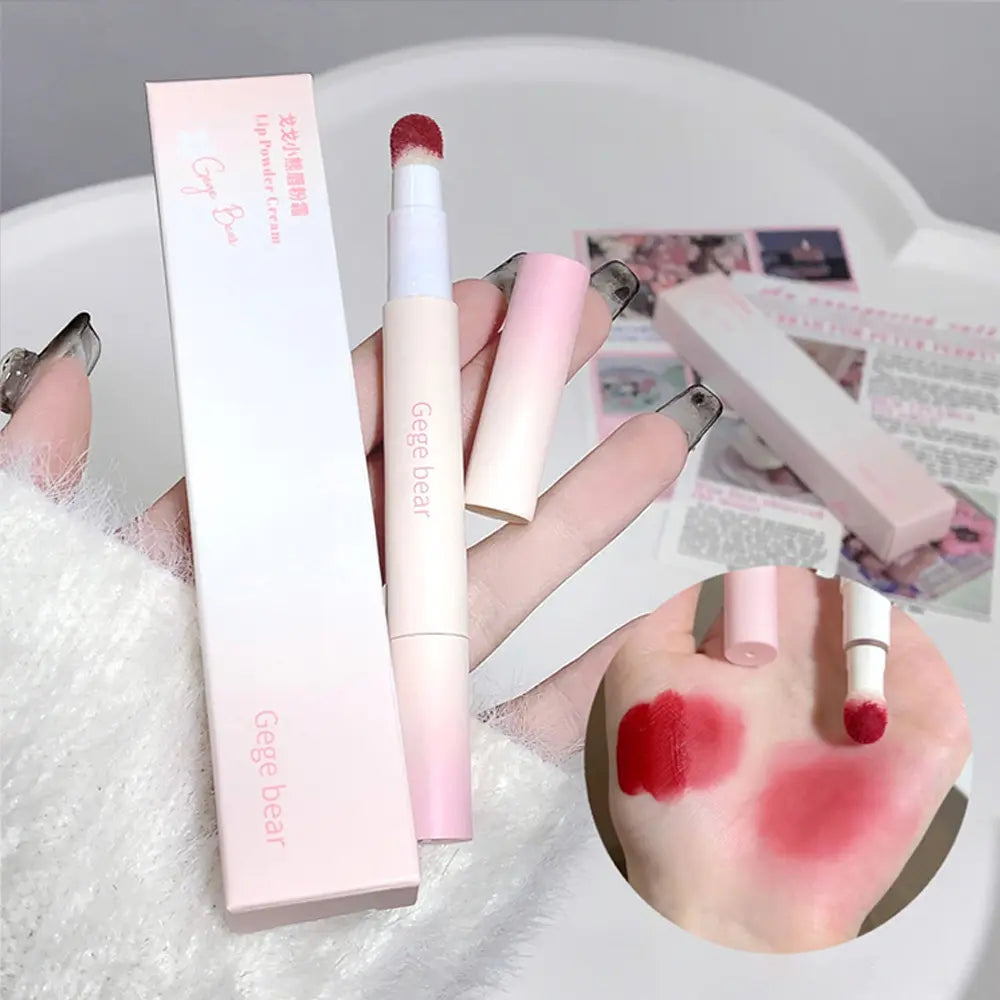 Gege Bear Cushion Gloss Lip Powder Cream Matte Lip Gloss 4Pcs Set
