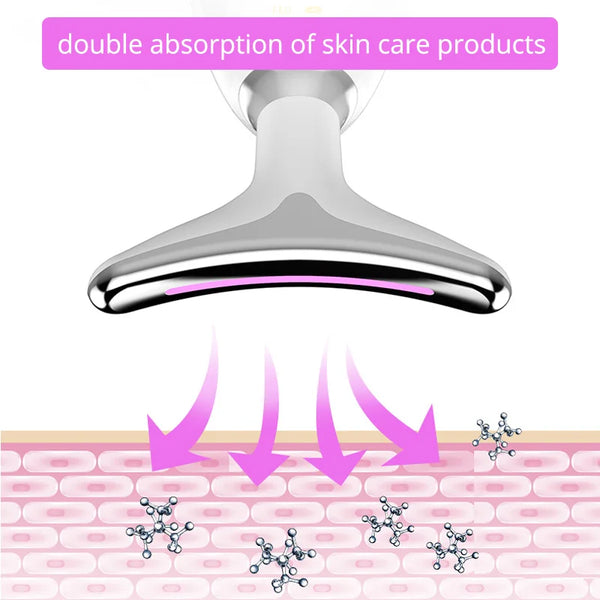 EMS LED Neck & Face Lifting Massager – 3-in-1 Anti-Aging Skin Tightening Tool