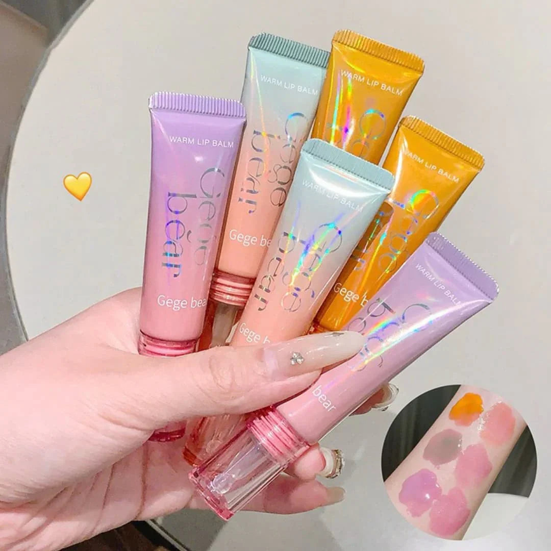Gege Bear Fruity Tube Extract Color Changing Moisturizing & Long-Lasting Lip Balm Tube 3Pcs Set