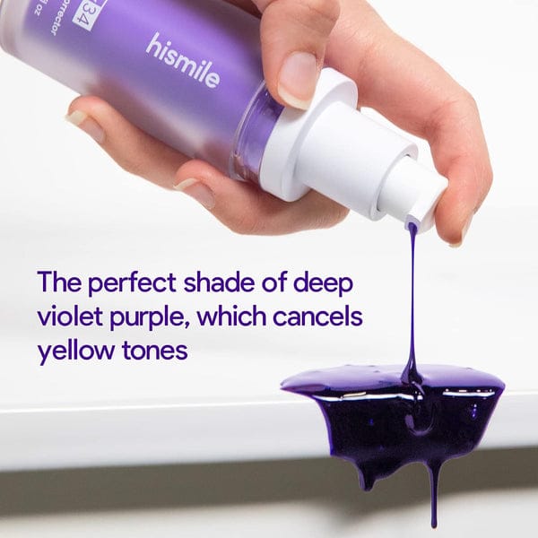 Hismile v34 Colour Corrector, Tooth Stain Concealer, Teeth Whitening Booster, Purple Toothpaste.