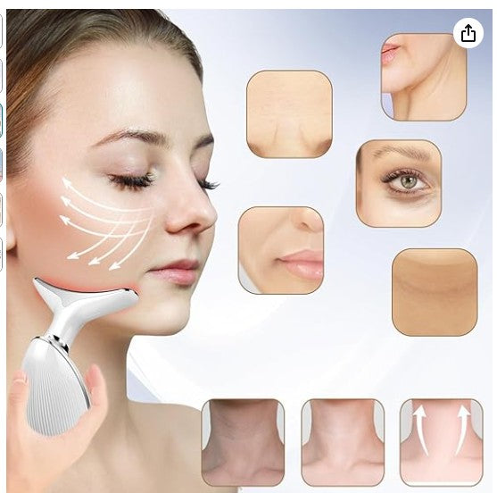 EMS LED Neck & Face Lifting Massager – 3-in-1 Anti-Aging Skin Tightening Tool