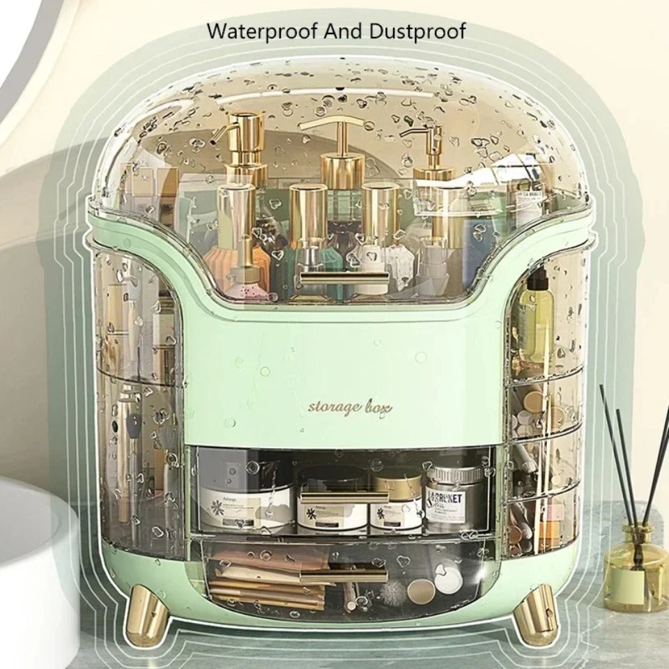 Makeup Organizer, Vanity organizer, Portable Cosmetic Storage Display cases with Drawer and Transparent Lid, Dustproof and Waterproof, For Vanity, Bedroom, and Bathroom Makeup Organizer