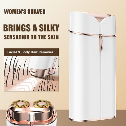 Facial Hair Remover for Women,Painless Electric Face Razor with LED Light,Instant Hair Removal Device for Chin/Upper Lip/Peach Fuzz(White)