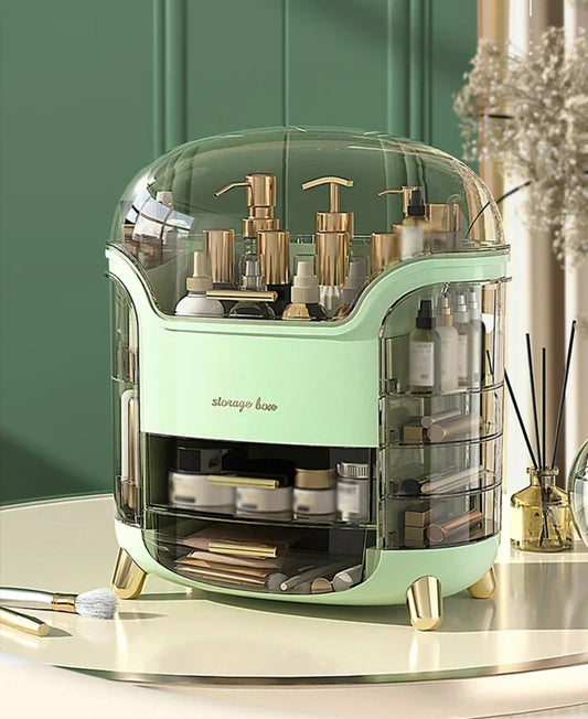 Makeup Organizer, Vanity organizer, Portable Cosmetic Storage Display cases with Drawer and Transparent Lid, Dustproof and Waterproof, For Vanity, Bedroom, and Bathroom Makeup Organizer