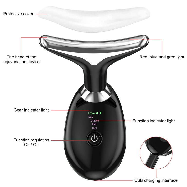 EMS LED Neck & Face Lifting Massager – 3-in-1 Anti-Aging Skin Tightening Tool