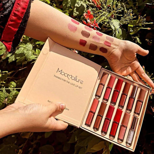 Mocmallure highly pigmented matte and shine lipgloss 12 piece set