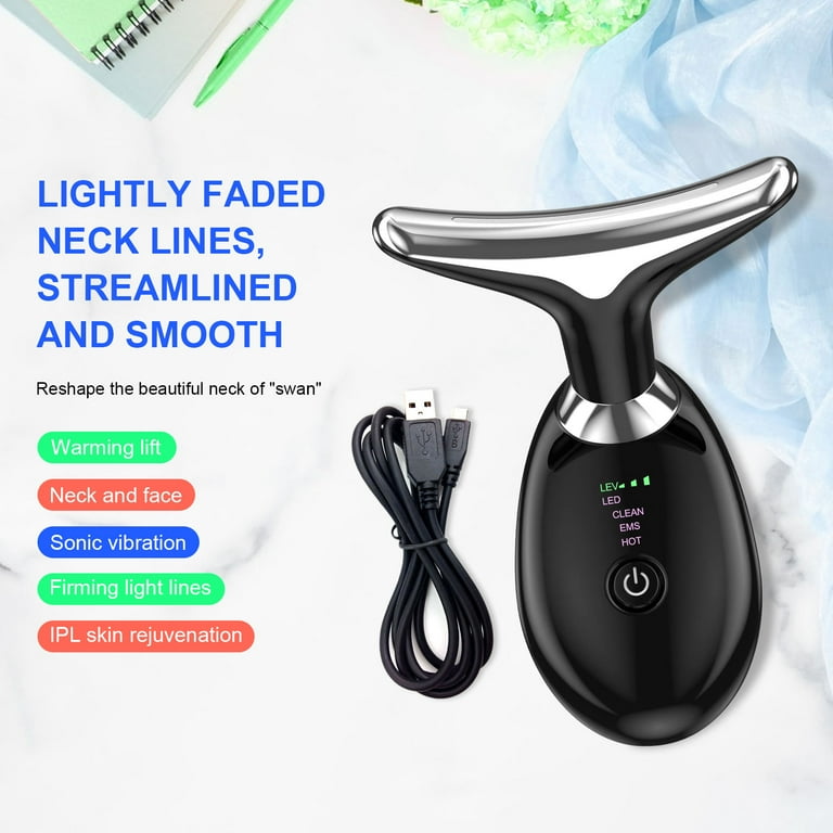 EMS LED Neck & Face Lifting Massager – 3-in-1 Anti-Aging Skin Tightening Tool